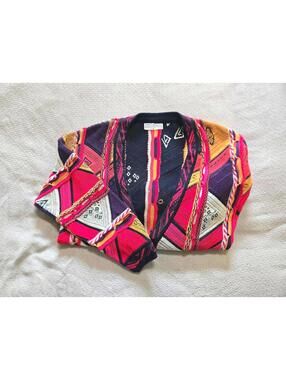 Carlo Alberto Cardigan M | 90s 3D Knit Statement